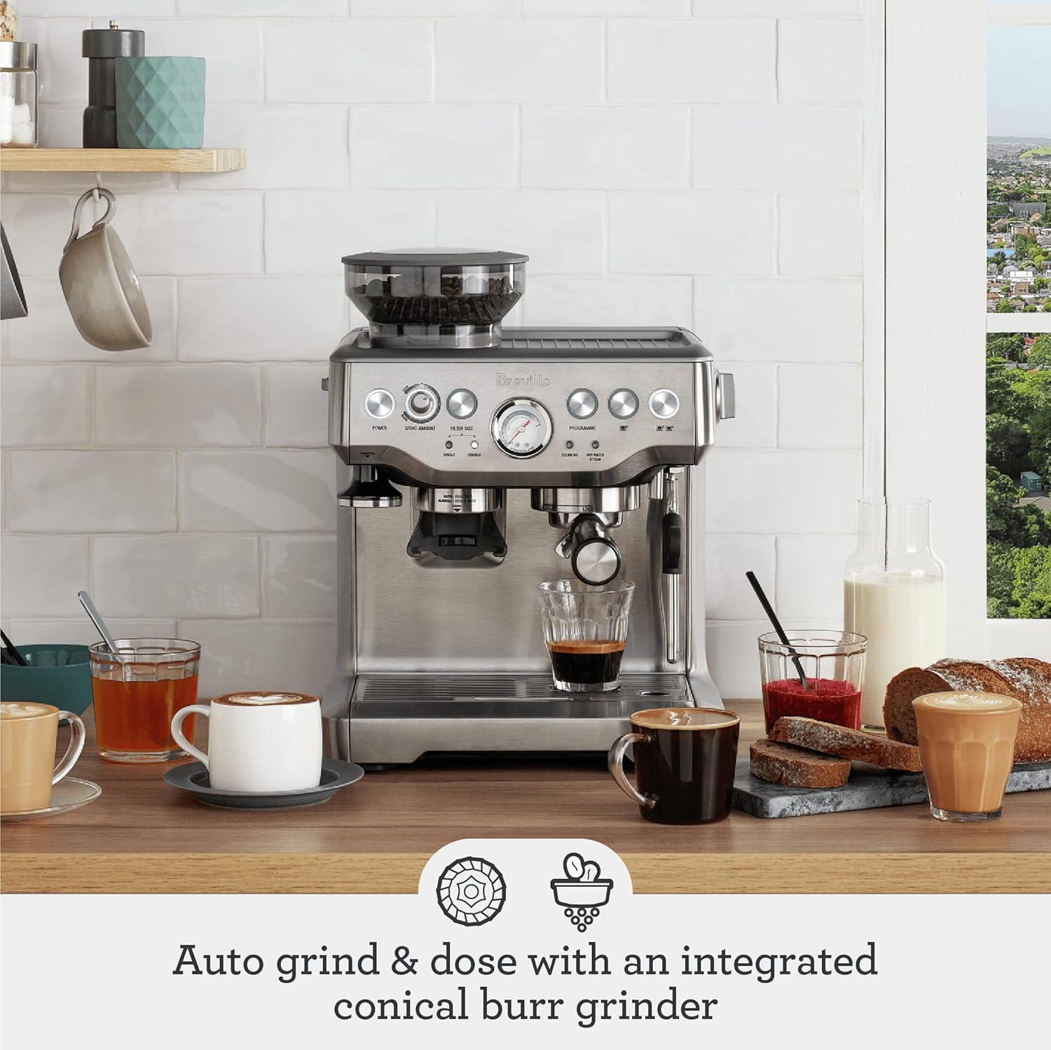 Clearance Special，Breville Barista Express Espresso Machine BES870XL, Brushed Stainless Steel