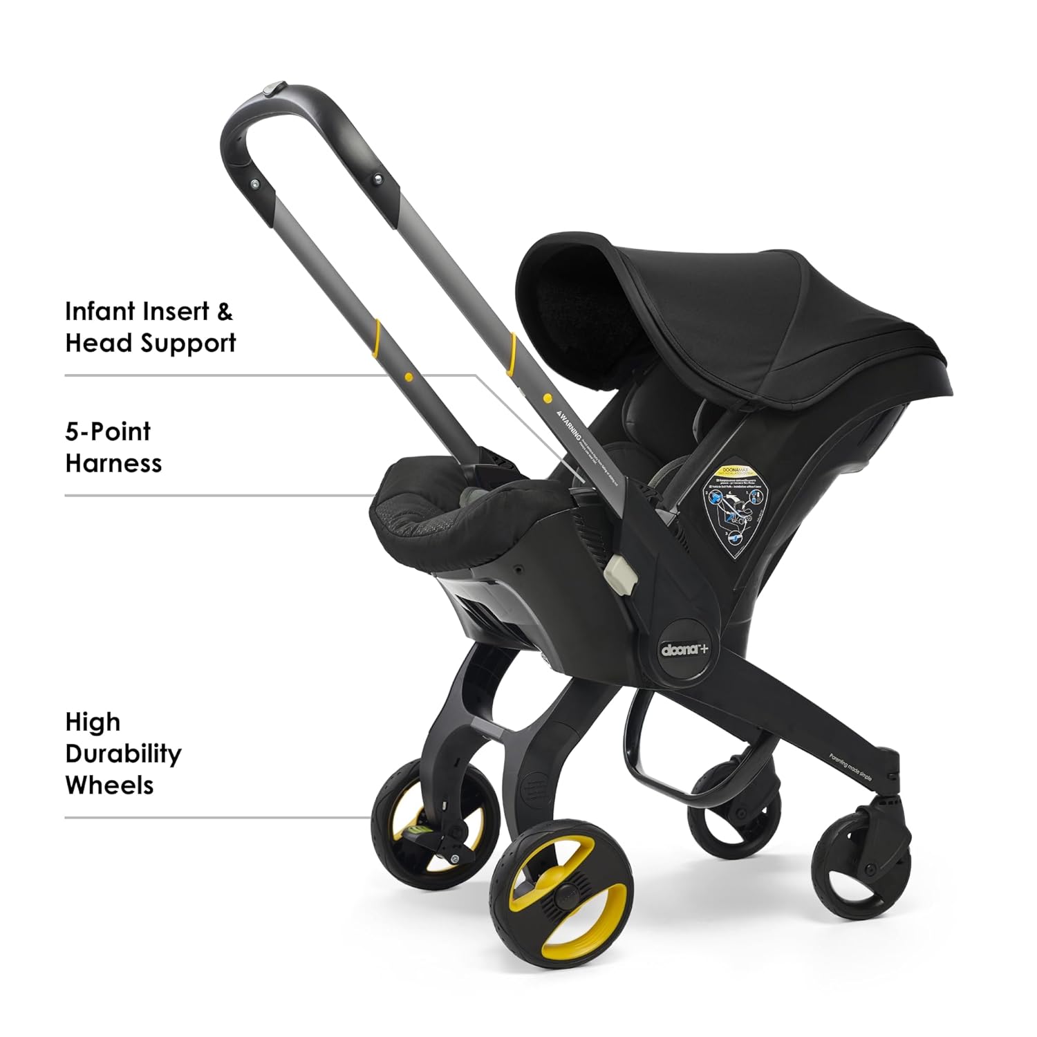 Limited-Time Clearance，Doona Car Seat & Stroller, Nitro Black - All-in-One Travel System