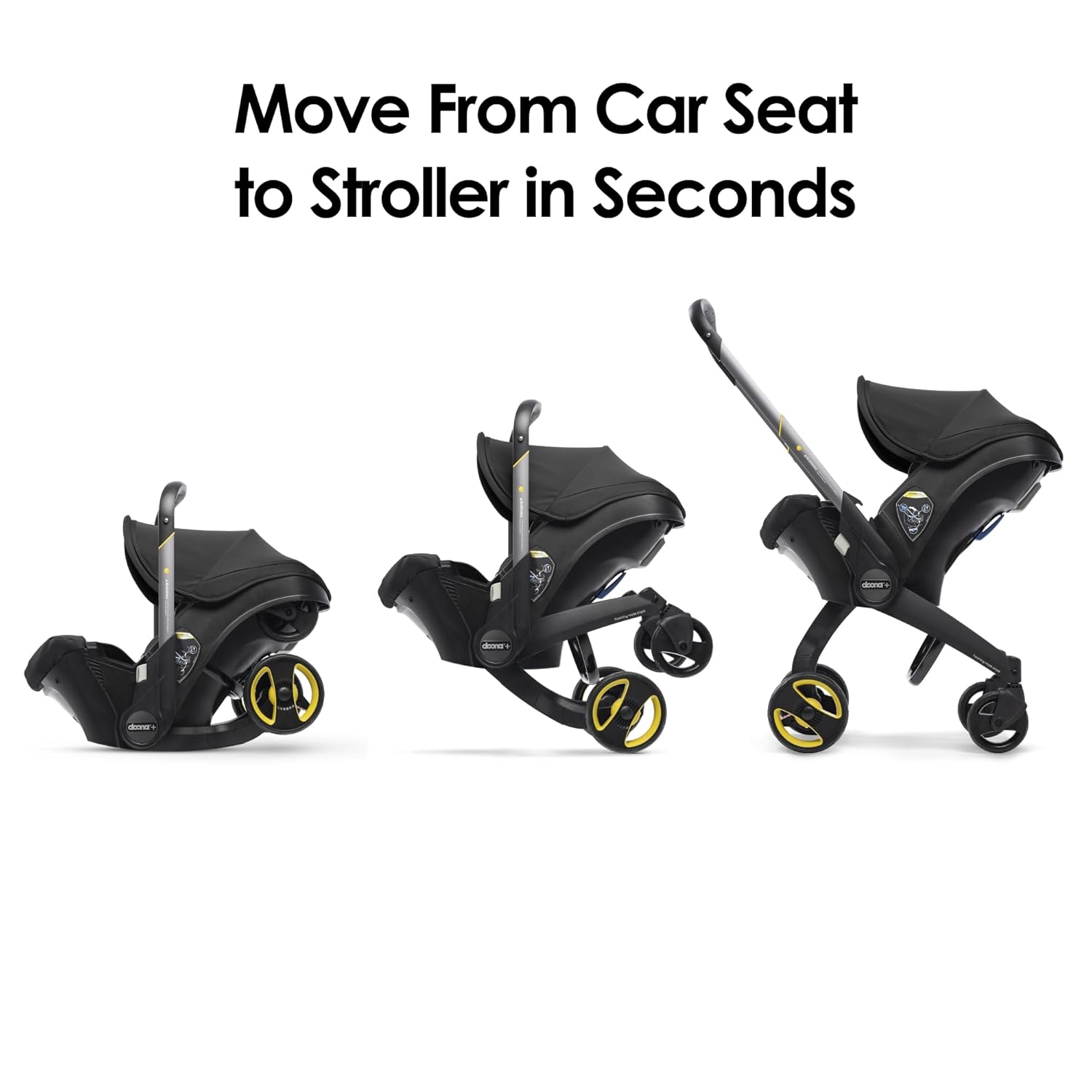 Limited-Time Clearance，Doona Car Seat & Stroller, Nitro Black - All-in-One Travel System