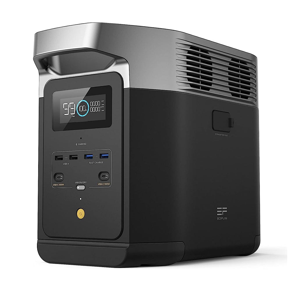 EF ECOFLOW Portable Power Station DELTA 2, 1024Wh LiFePO4 (LFP) Battery, 1800W AC/100W USB-C Output, Solar Generator(Solar Panel Optional) for Home Backup Power, Camping & RVs
