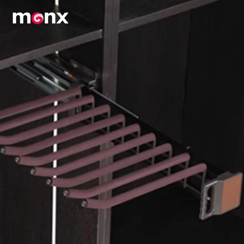 MONX Double Row Pull Out Trousers Rack 13.8in Aluminum Alloy
