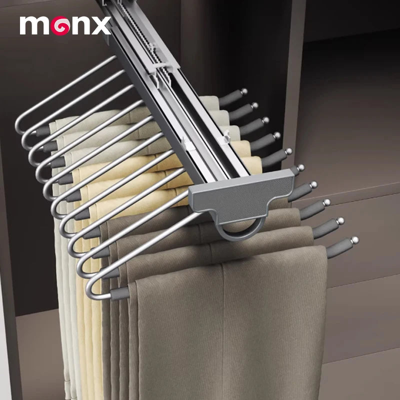MONX Telescopic Wardrobe Pants Rack Wall Mount Detachable Aluminum