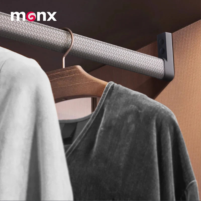 MONX Leather Cabinet Hanging Clothes Pole Flange Seat Crossbar