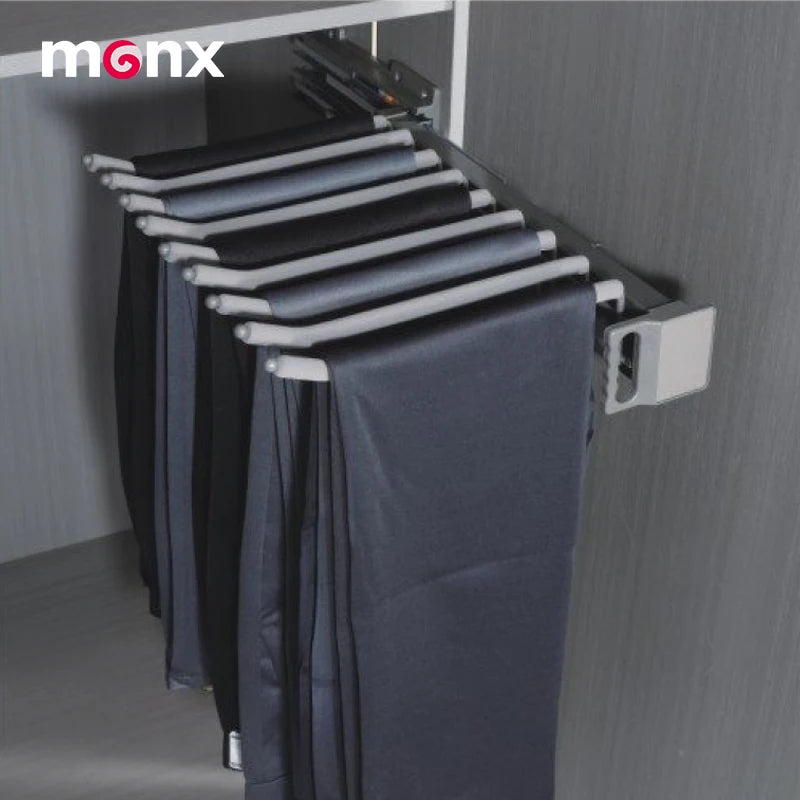 MONX Double Row Pull Out Trousers Rack 13.8in Aluminum Alloy