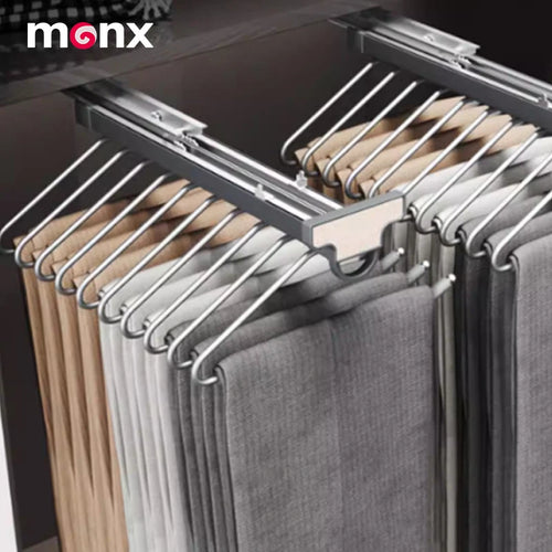 MONX Telescopic Wardrobe Pants Rack Wall Mount Detachable Aluminum