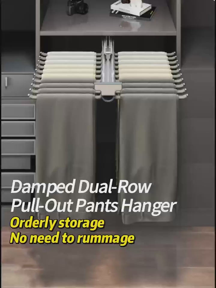 MONX Double Row Pull Out Trousers Rack 13.8in Aluminum Alloy